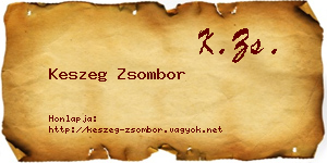 Keszeg Zsombor névjegykártya